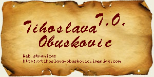 Tihoslava Obušković vizit kartica